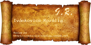 Ivánkovics Rozália névjegykártya