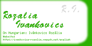 rozalia ivankovics business card