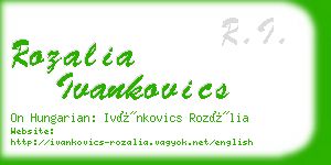 rozalia ivankovics business card
